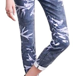 Free People Tropical Leaf Print Skinny Jean